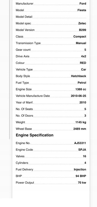 Motor Ford Fiesta I SPJC 8A60-6007-BA 1.4 97PS 70kW 2010 Benzin Engine Komplett MOT3008371154wo