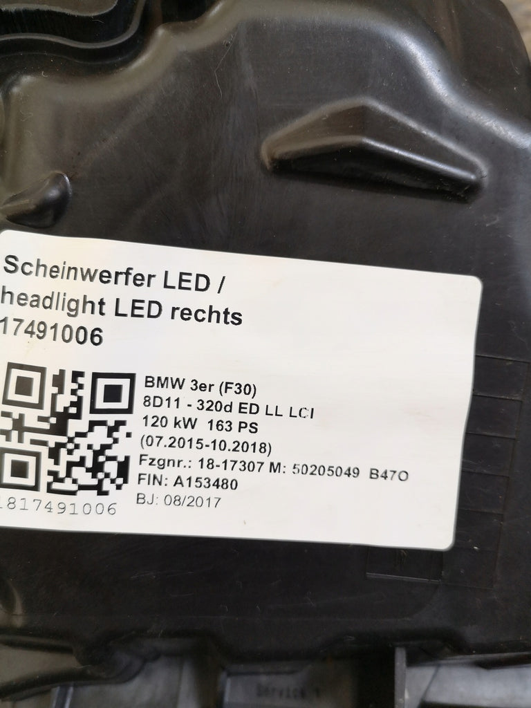 Frontscheinwerfer BMW F30 F31 7419633 Full LED Links Scheinwerfer Headlight