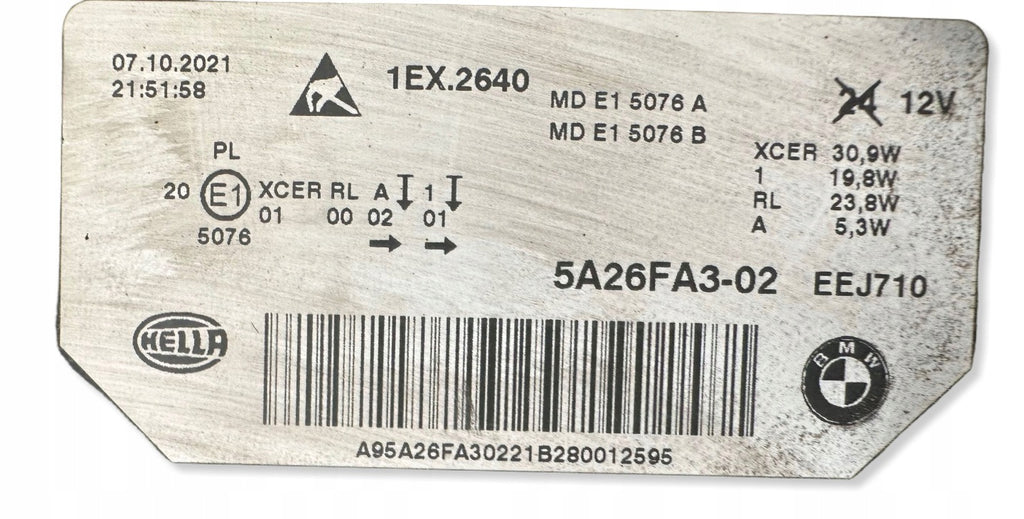 Frontscheinwerfer BMW 5 G31 G30 1EX2640 MDE15076B 5A26FA402MDE15076A Ein Satz SCH6274329098ag