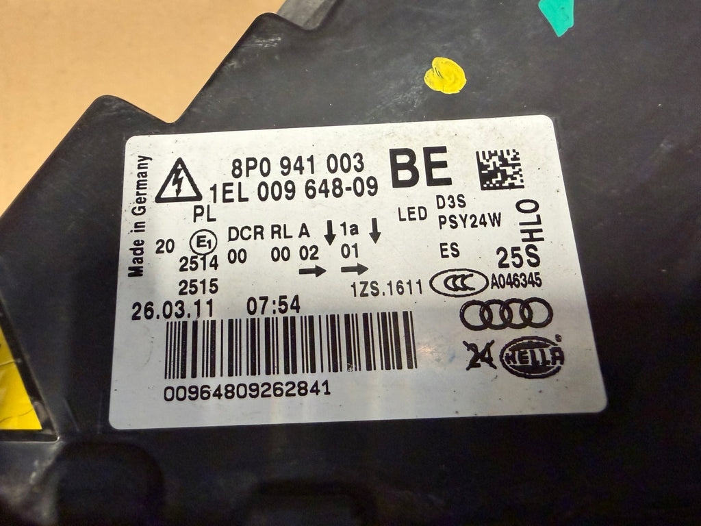Frontscheinwerfer Audi A3 8P0941003 Links Scheinwerfer Headlight SCH2071613796gv