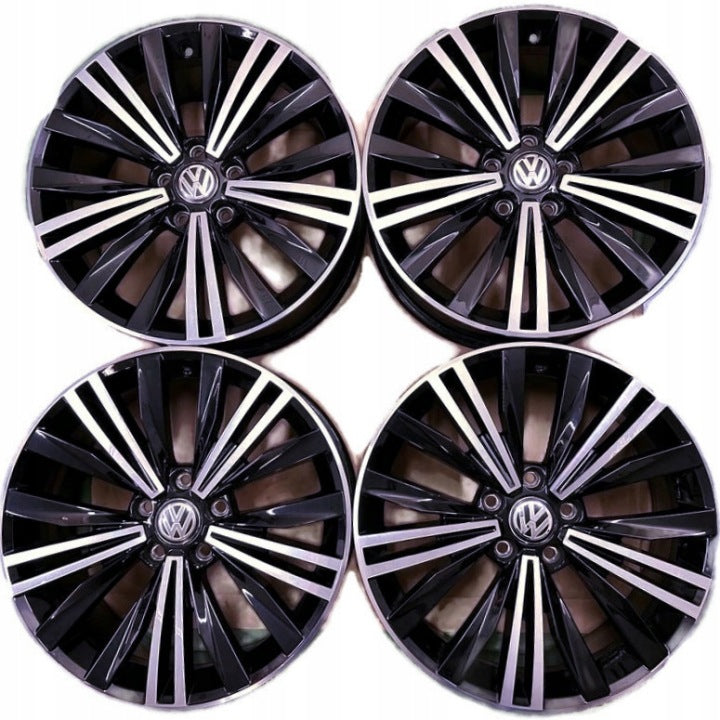 4x Alufelge 18 Zoll 7.0" 5x112 43ET Glanz Schwarz 5NA601025 VW Rim Wheel FEL6521410297ke