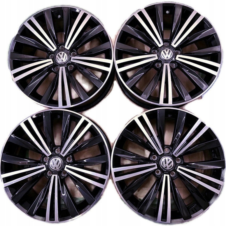 4x Alufelge 18 Zoll 7.0" 5x112 43ET Glanz Schwarz 5NA601025 VW Rim Wheel FEL6521410297ke