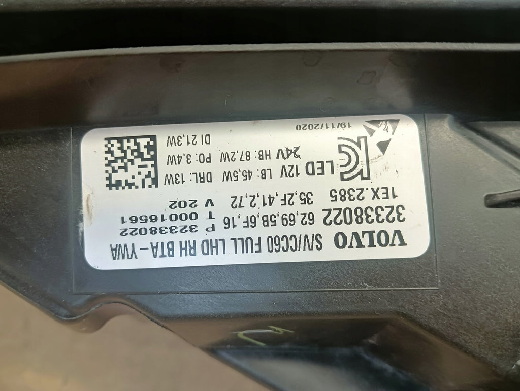 Frontscheinwerfer Volvo S60 V60 32338022 LED Rechts Scheinwerfer Headlight SCH5574645878wj