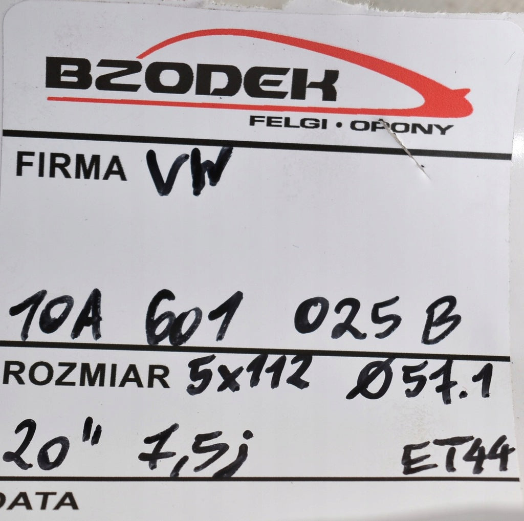4x Alufelge 20 Zoll 7.5" 5x112 44ET Glanz Schwarz 10A601025B VW Golf Rim Wheel FEL5856715788be