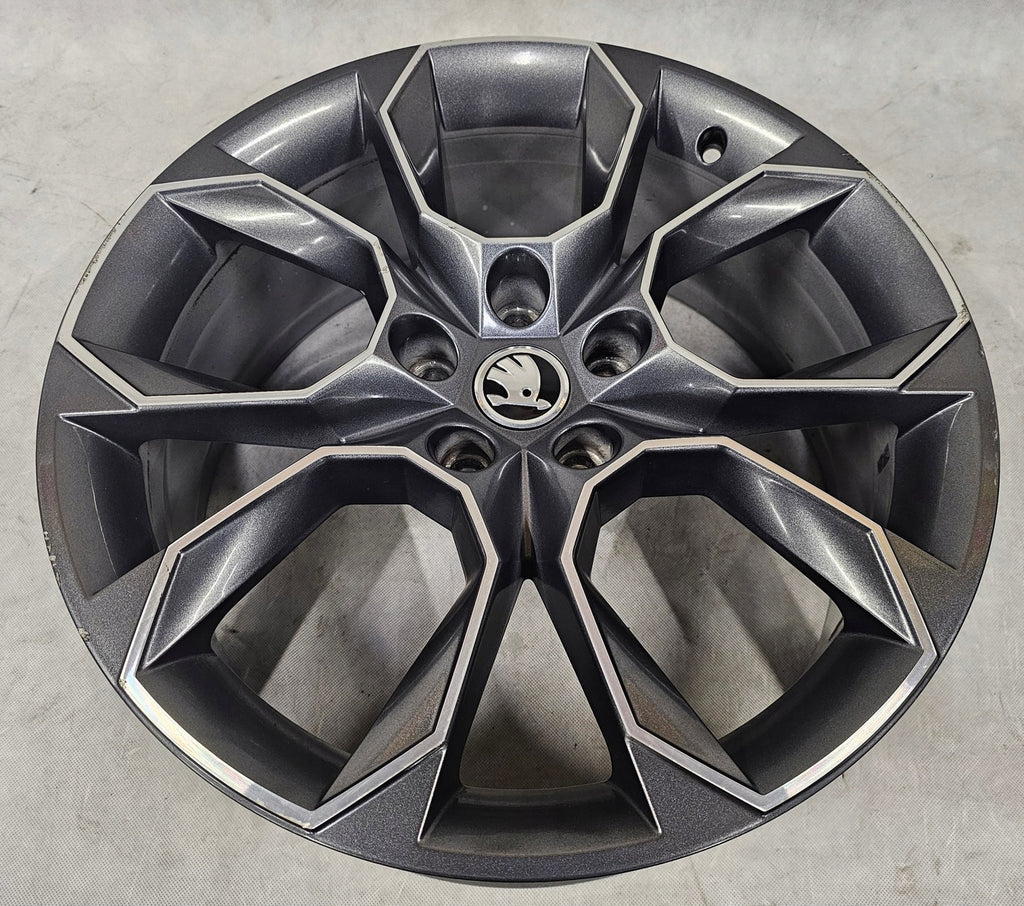 1x Alufelge 19 Zoll 7.5" 5x112 51ET Glanz Schwarz 5E0601025BD Skoda Octavia