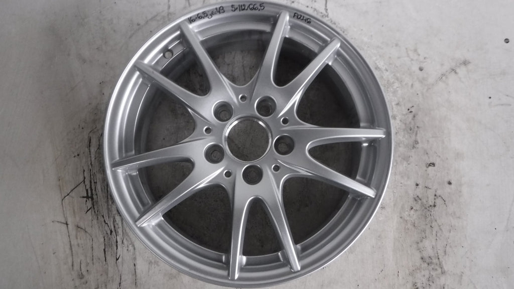 1x Alufelge 16 Zoll 6.5" 5x112 49ET Glanz Silber Mercedes-Benz Rim Wheel