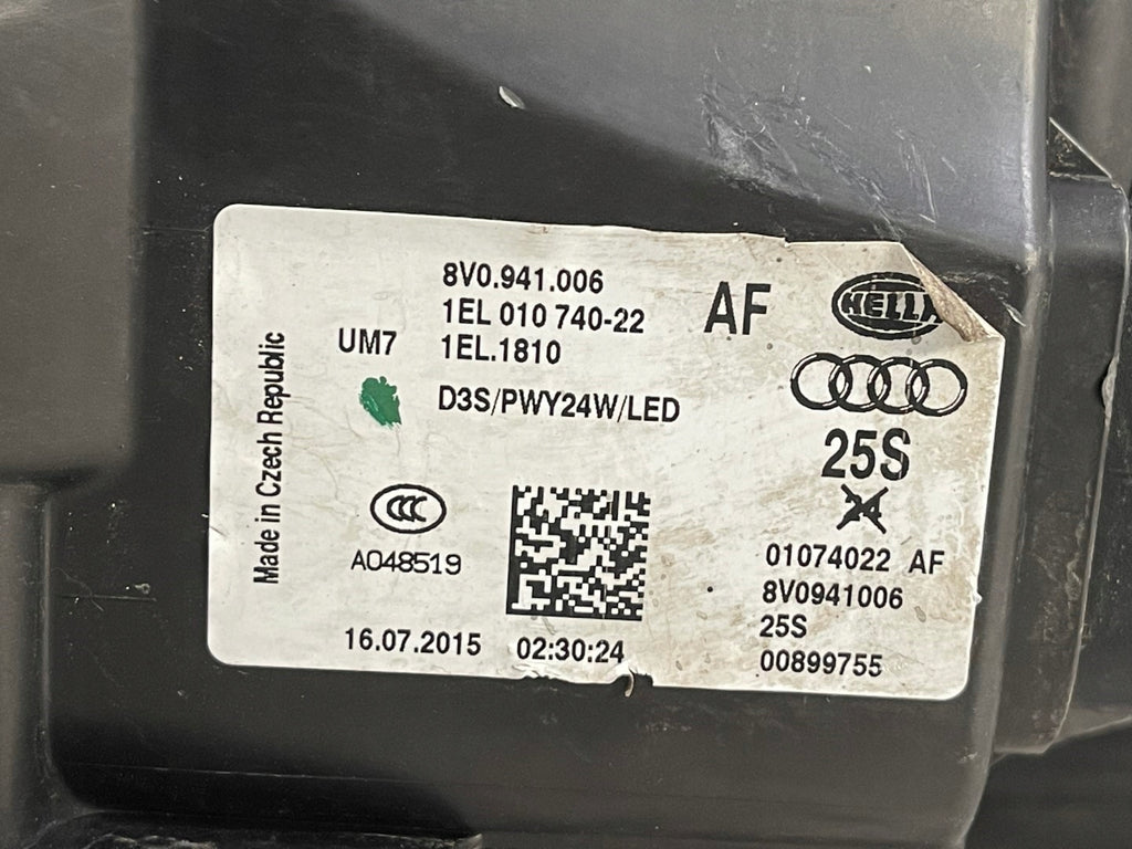 Frontscheinwerfer Audi A3 8V0941006AF Rechts Scheinwerfer Headlight SCH1369786073xh