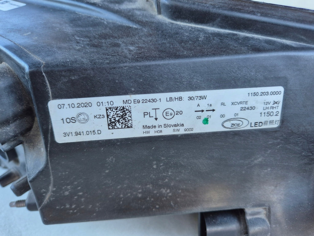 Frontscheinwerfer Skoda Superb III 3V1941016D LED Ein Stück (Rechts oder Links)
