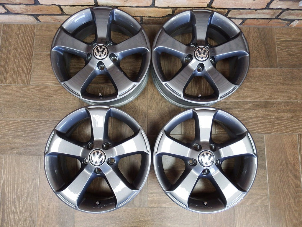 4x Alufelge 16 Zoll 6.5" 5x112 42ET Glanz Grau VW Scirocco Passat Rim Wheel FEL6965301818tz
