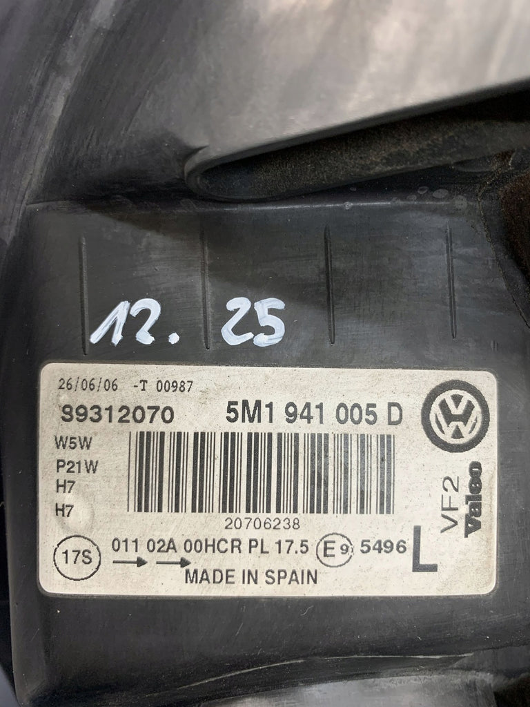 Frontscheinwerfer VW Golf Plus I 5M1941005D Links Scheinwerfer Headlight SCH9180608824os