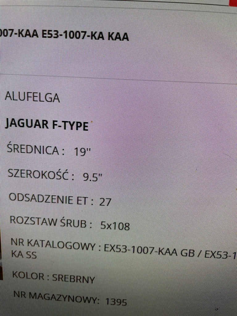 1x Alufelge 19 Zoll EX531007KAA Jaguar F-Type Rim Wheel FEL3405250345wt