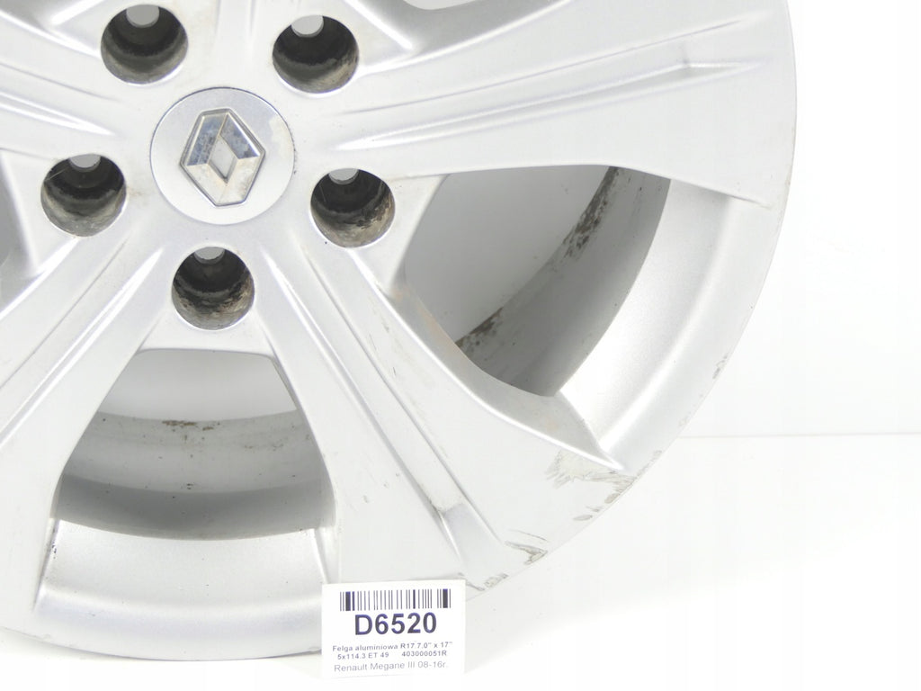 1x Alufelge 17 Zoll 7.0" 5x114.3 403000051R Renault Megane III 1 Scenic FEL1316233827fc