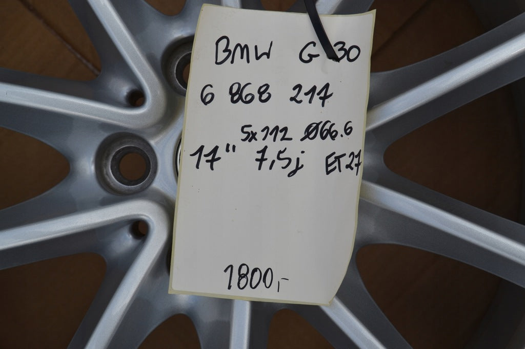 4x Alufelge 17 Zoll 7.5" 5x112 27ET Glanz Silber 6868217 BMW 5 G30 G20 Rim Wheel FEL7737645814oi
