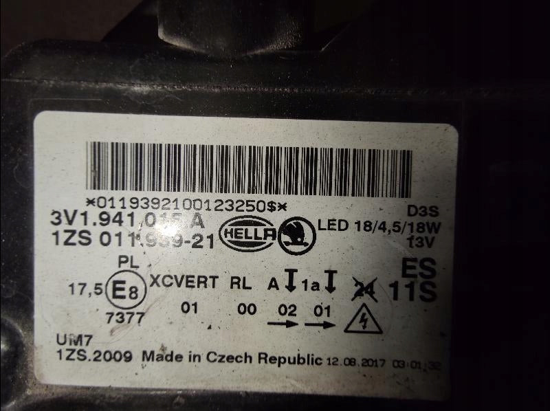 Frontscheinwerfer Skoda Superb III 3V1941015 Xenon Links Scheinwerfer Headlight