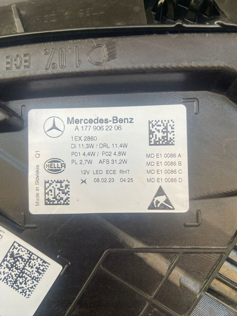 Frontscheinwerfer Mercedes-Benz W177 A1779062206 Rechts Scheinwerfer Headlight SCH5886086608jb