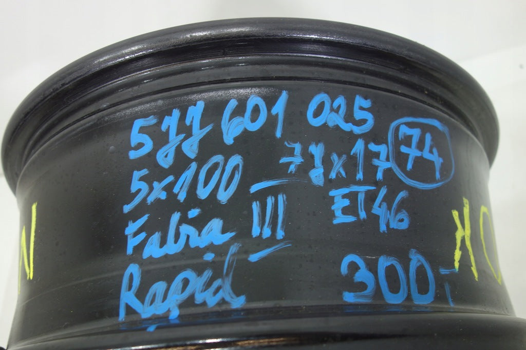 1x Alufelge 17 Zoll 7.0" 5x100 46ET 5JJ601025 Skoda Fabia Rapid Rim Wheel FEL2120745912sm