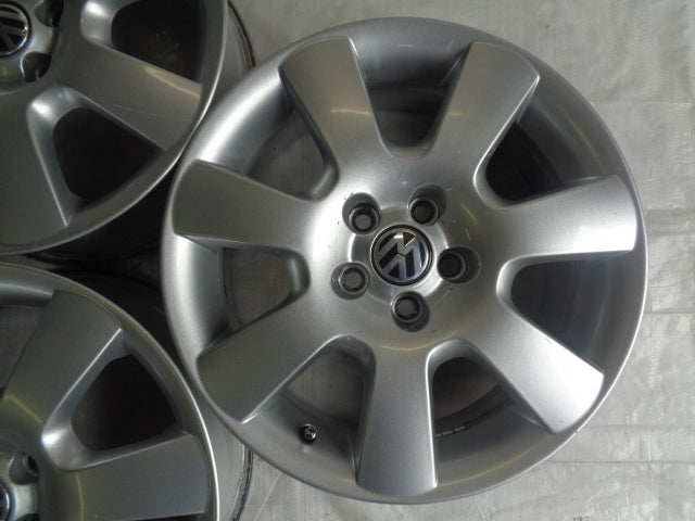 4x Alufelge 16 Zoll 6.5" 5x100 42ET Glanz Silber 1C0601025H Seat New Beetle FEL2429870678yw