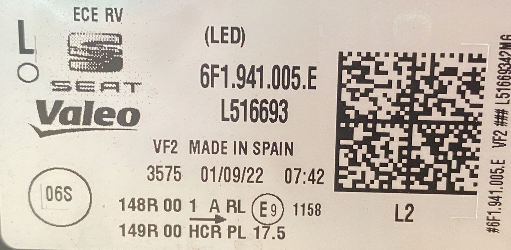 Frontscheinwerfer Seat Ibiza I 6F1941005E LED Links Scheinwerfer Headlight SCH8634348138ow