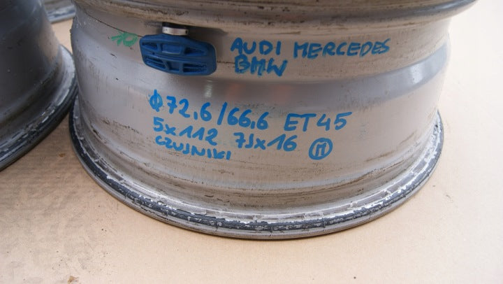 4x Alufelge 16 Zoll 7.0" 5x112 CMA467706 Audi Rim Wheel FEL2809420645qm