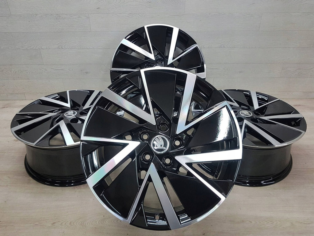 4x Alufelge 18 Zoll 7.5" 5x112 48ET Glanz Schwarz 5E3601025AD Mg Octavia 5e3 I FEL5790951531ca