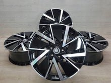 Laden Sie das Bild in den Galerie-Viewer, 4x Alufelge 18 Zoll 7.5" 5x112 48ET Glanz Schwarz 5E3601025AD Mg Octavia 5e3 I FEL5790951531ca