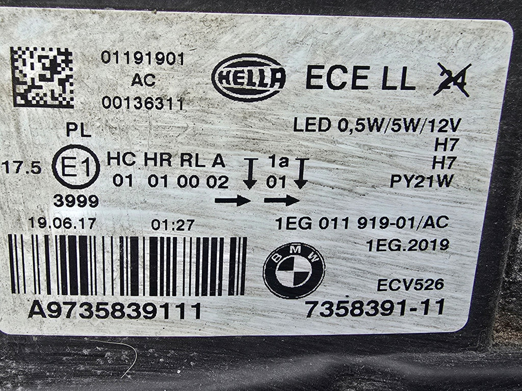 Frontscheinwerfer BMW 1 F21 F20 1EG011919-01 LED Links Scheinwerfer Headlight SCH5030135974ri