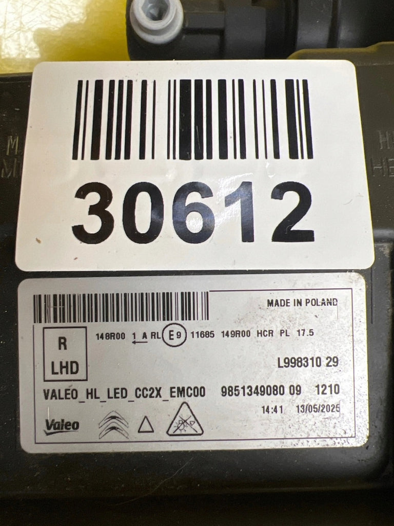 Frontscheinwerfer Citroën C3 I 9851349080 LED Rechts Scheinwerfer Headlight SCH6543917852sn