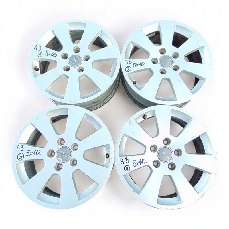 1x Alufelge 16 Zoll 6.5" 5x112 50ET Glanz Silber 8P0601025A Audi B6 Rim Wheel