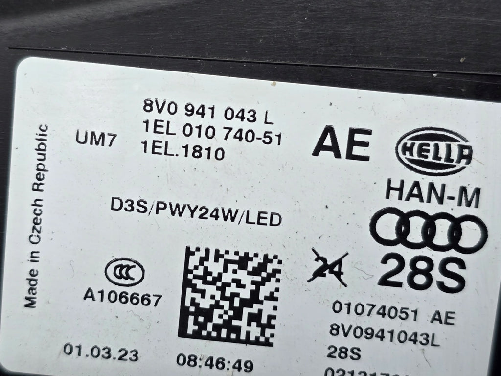Frontscheinwerfer Audi A3 8V0941043L Xenon Links Scheinwerfer Headlight SCH7987390061ca
