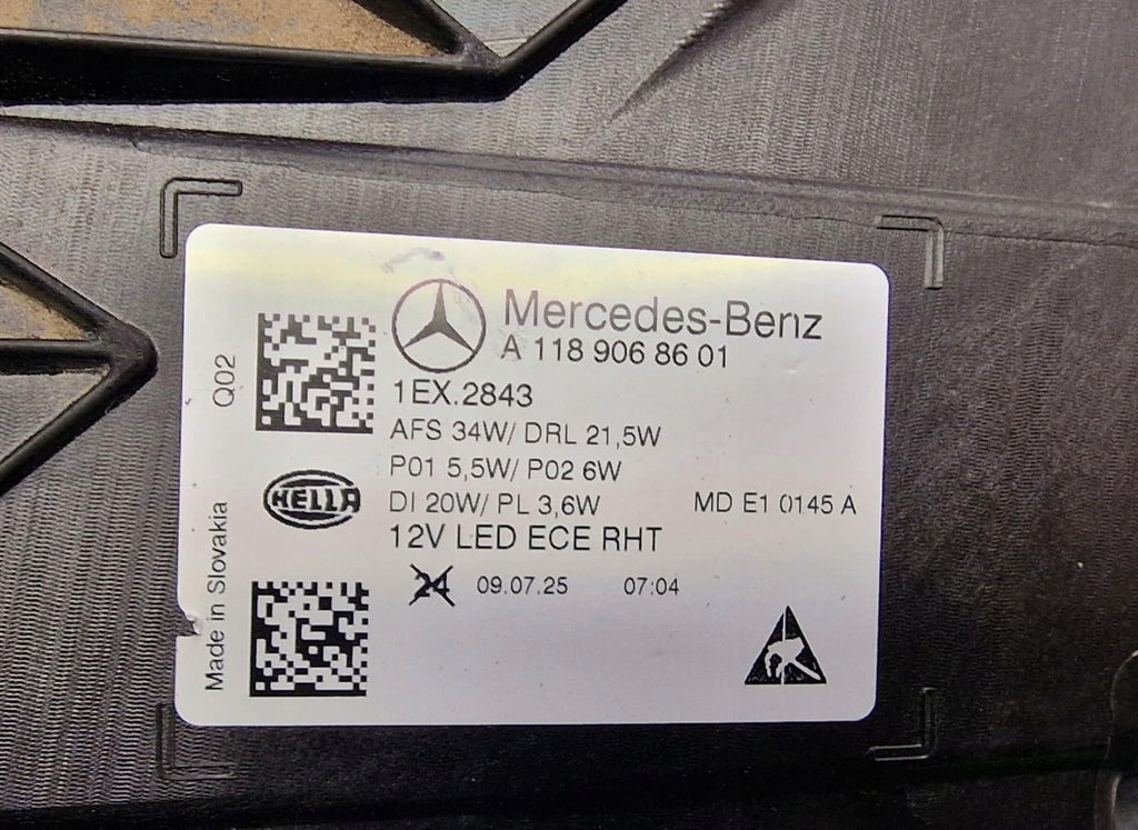 Frontscheinwerfer Mercedes-Benz Cla A1189068701 LED Rechts Headlight SCH2052588060or