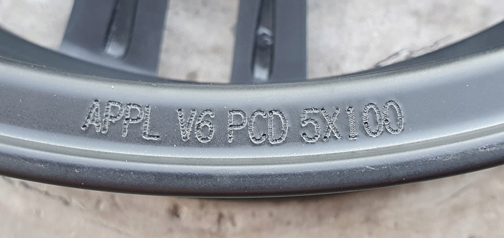 1x Alufelge 16 Zoll 6.0" 5x100 45ET Matt Schwarz KBA51055 Seat I Ibiza Rim Wheel FEL3100335405lz