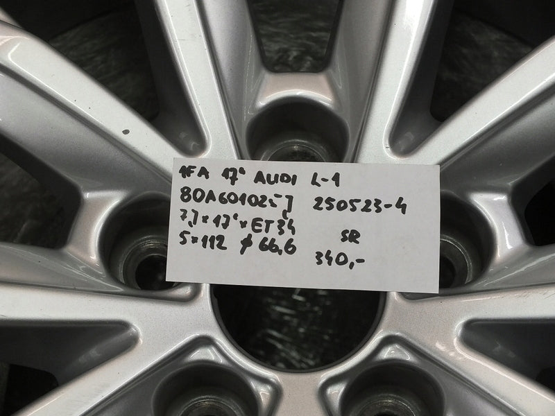 1x Alufelge 17 Zoll 7.0" 5x112 34ET Glanz Silber 80A601025J Audi Rim Wheel