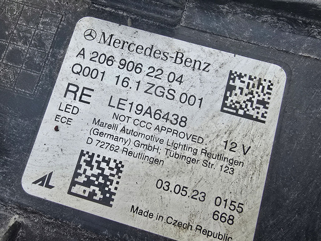 Frontscheinwerfer Mercedes-Benz W206 A2069062204 Full LED Rechts Headlight SCH8088124248pr