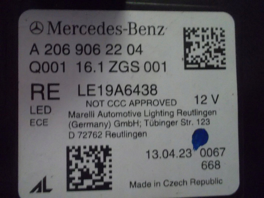 Frontscheinwerfer Mercedes-Benz W206 A2069062204 LED Rechts Headlight SCH6687760260qh