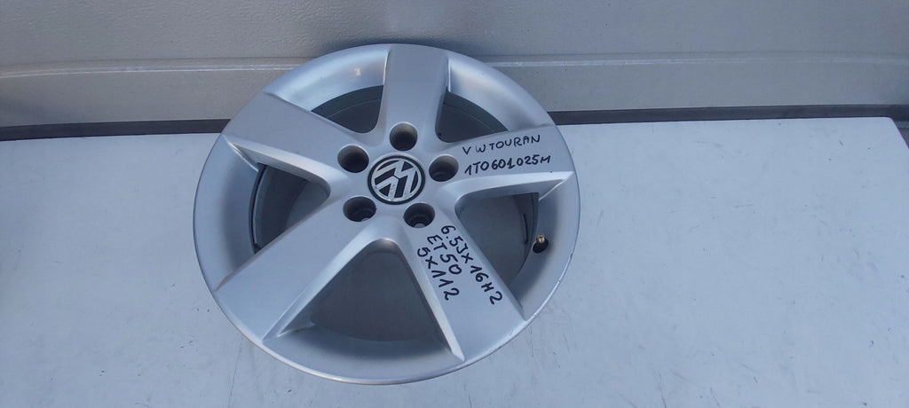 1x Alufelge 16 Zoll 6.5" 5x112 50ET 1T0601025M VW Touran Rim Wheel FEL5404748687pq