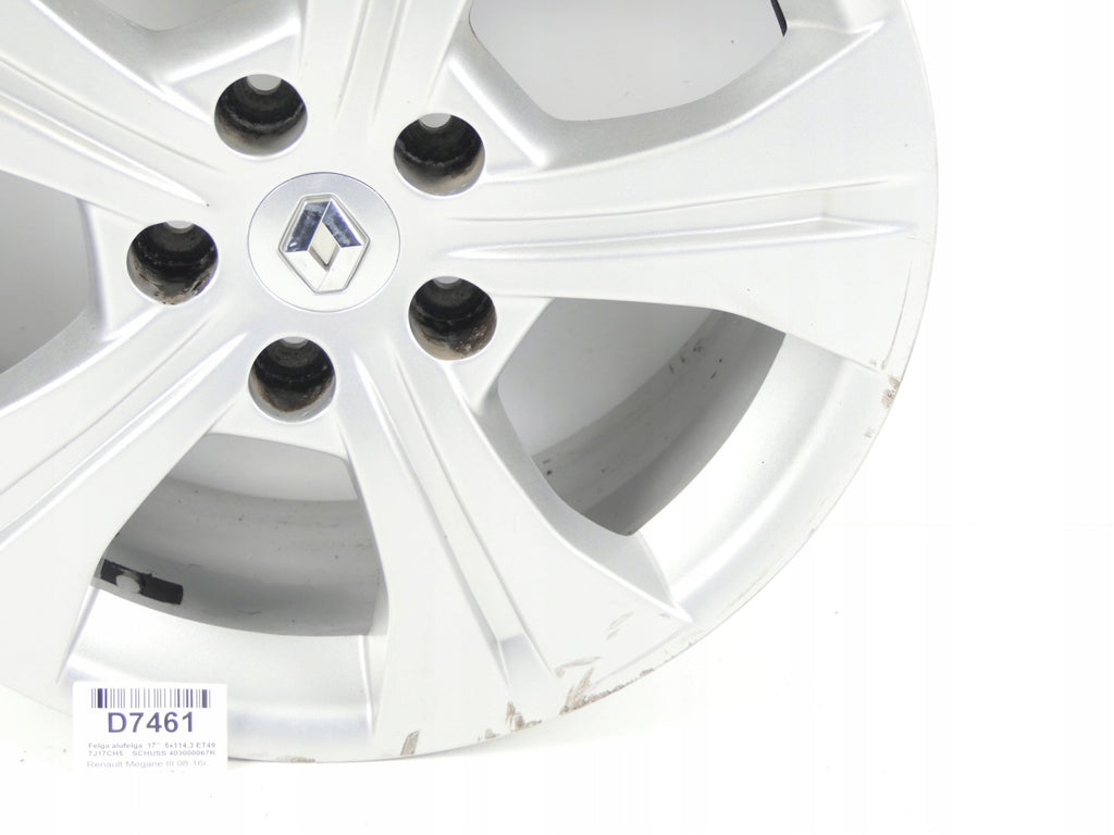 1x Alufelge 17 Zoll 7.0" 5x114.3 403000067R Renault Megane III 1 Rim Wheel FEL3692419751ea
