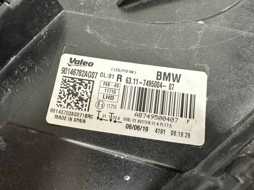 Frontscheinwerfer BMW X1 F48 7495004-07 LED Rechts Scheinwerfer Headlight SCH1237270326dv