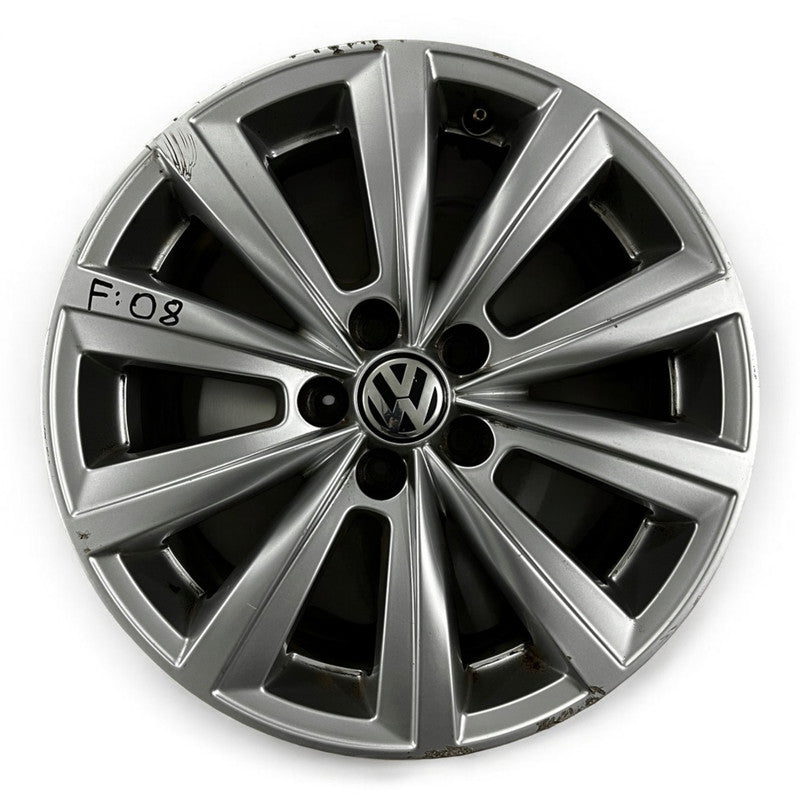 1x Alufelge 16 Zoll 7.0" 5x100 46ET Glanz Silber VW Polo 6r Rim Wheel