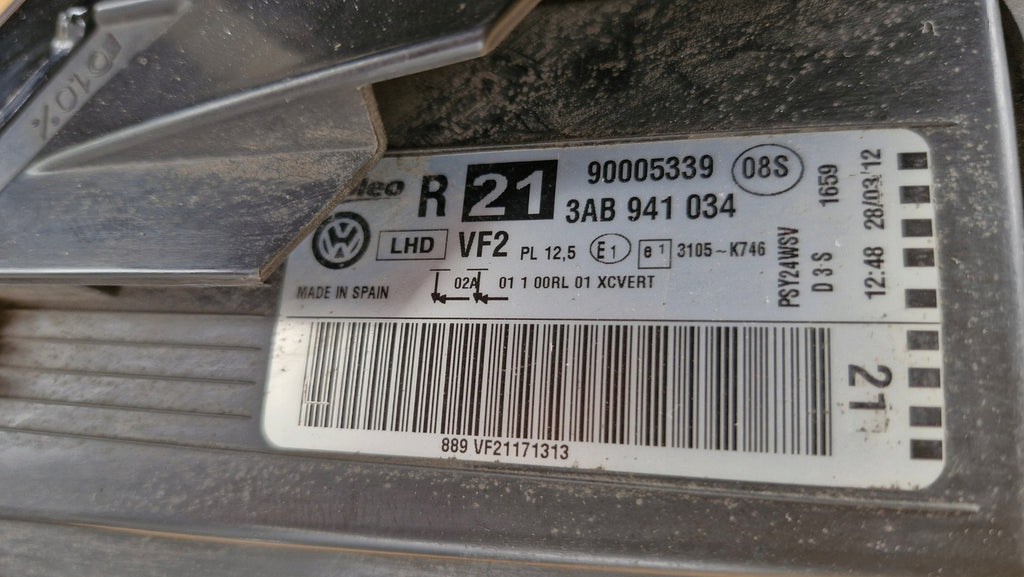 Frontscheinwerfer VW Passat B7 3AB941034 Xenon Rechts Scheinwerfer Headlight SCH9257442072uf