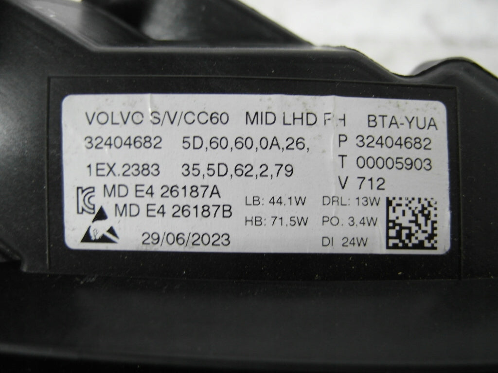 Frontscheinwerfer Volvo S60 V60 II 32404682 LED Rechts Scheinwerfer Headlight SCH9607662940vk