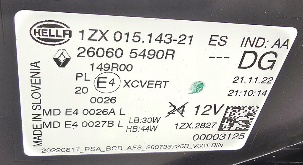 Frontscheinwerfer Renault Megane I E-Tech 260605490R 015143-21 LED Links SCH4888561930es