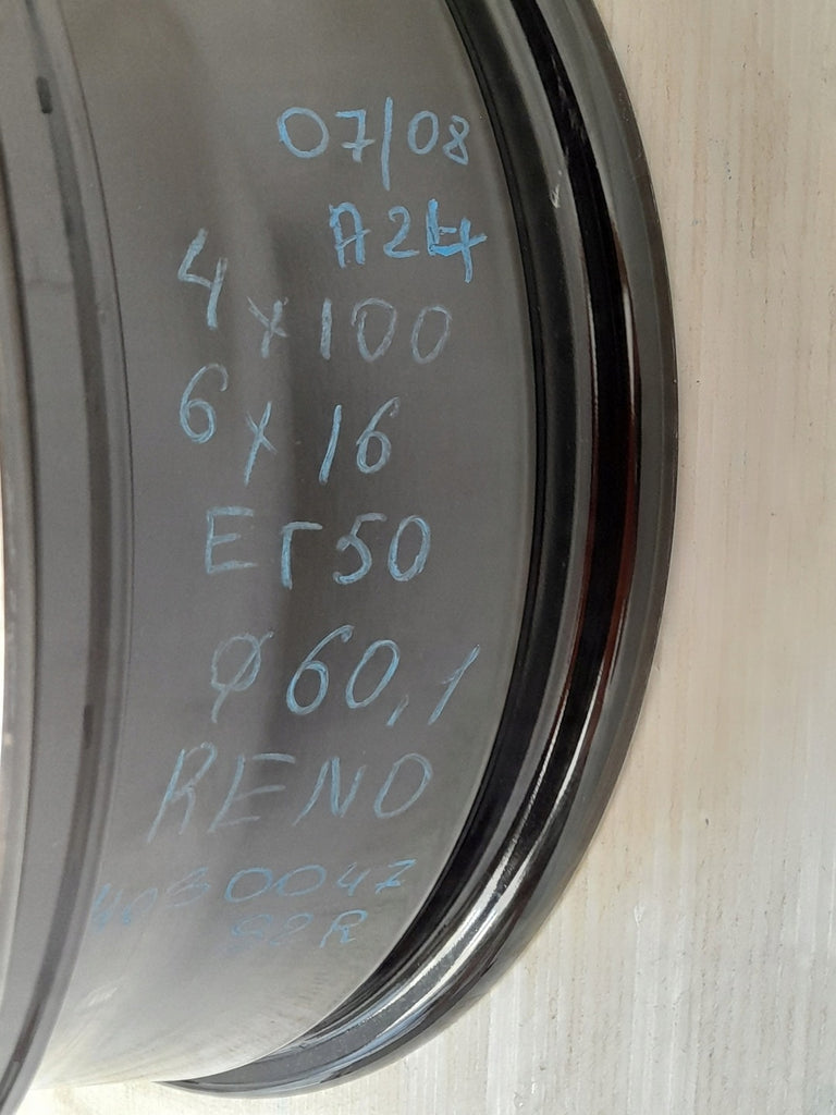 1x Alufelge 16 Zoll 6.0" 4x100 Renault Rim Wheel