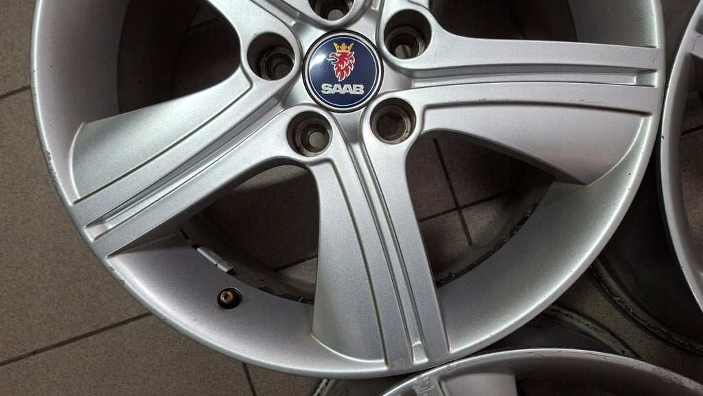 4x Alufelge 17 Zoll 7.5" 5x110 49ET Glanz Silber 12780246 Saab 9-5 9-3 Rim Wheel FEL9322622129oy