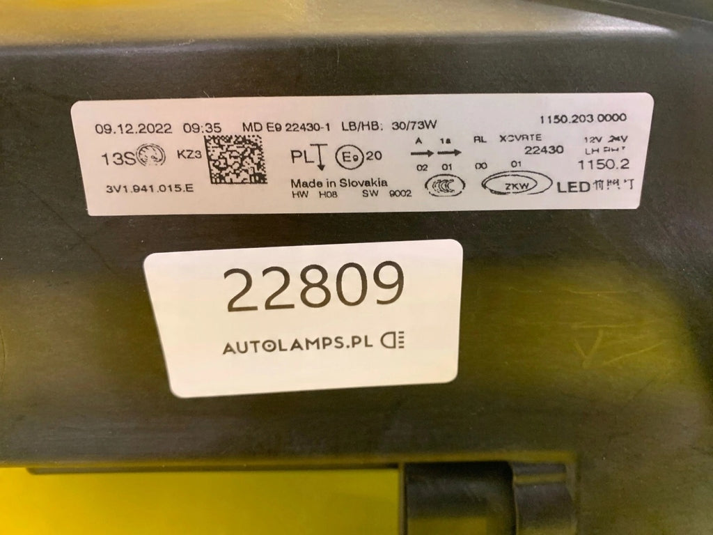 Frontscheinwerfer Skoda Superb III 3V1941015E LED Links Scheinwerfer Headlight