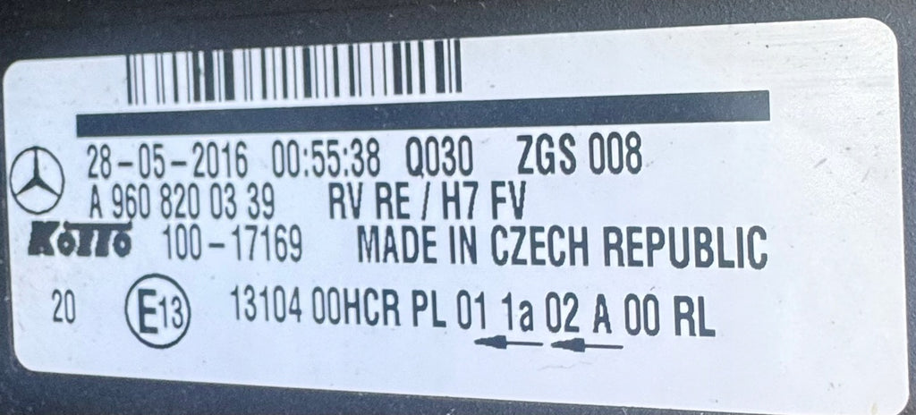 Frontscheinwerfer Mercedes-Benz 9608200339 Rechts Scheinwerfer Headlight SCH6039764141kf