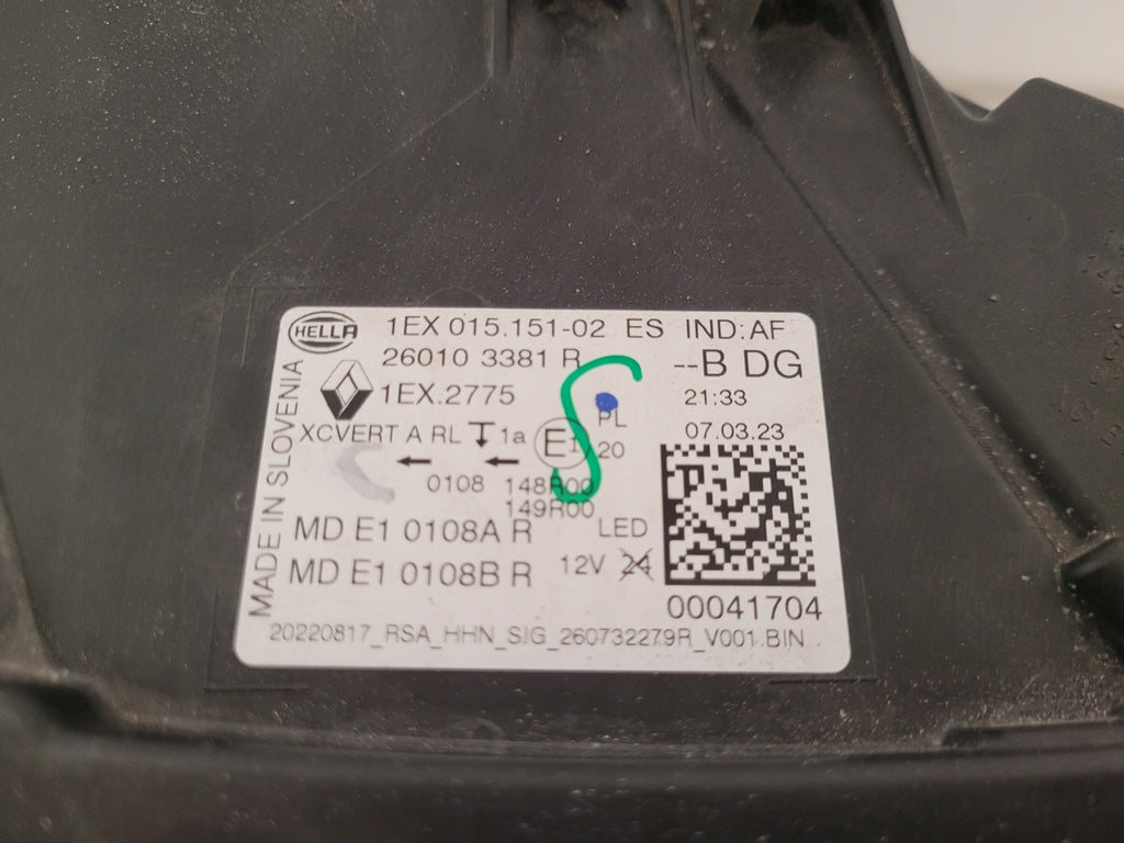 Frontscheinwerfer Renault 260103381 LED Rechts Scheinwerfer Headlight SCH9569599851gg