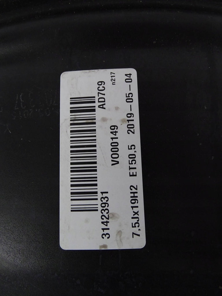 1x Alufelge 19 Zoll 7.5" 5x108 50ET Glanz Schwarz 31423931 Volvo Xc60 Rim Wheel FEL6532054132rg
