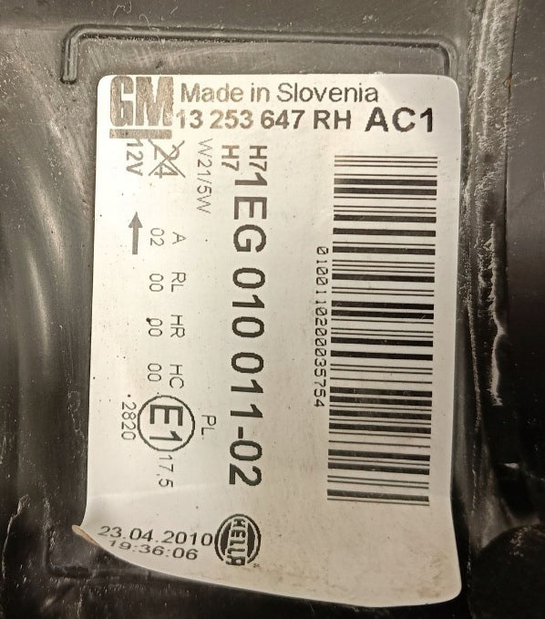 Frontscheinwerfer Opel Astra J 13253647 Rechts Scheinwerfer Headlight SCH1390521633bt