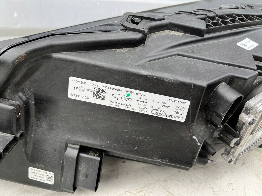 Frontscheinwerfer Skoda Superb III 3V1941016 LED Rechts Scheinwerfer Headlight