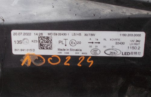 Frontscheinwerfer Skoda Superb III 3V1941015D LED Links Scheinwerfer Headlight